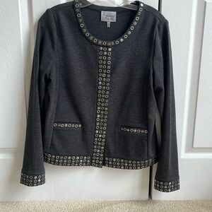 Lynn Ritchie Silver snap up jacket, EUC